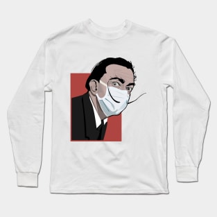 Dali with a mask (red) Long Sleeve T-Shirt